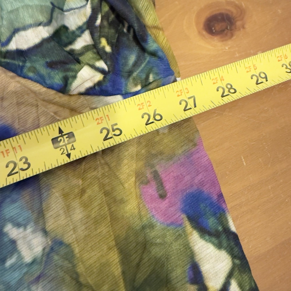 Parsley & Sage Women's Multicolor Abstract Button-Up Collared 3/4 Sleeve Blouse - Picture 5 of 6